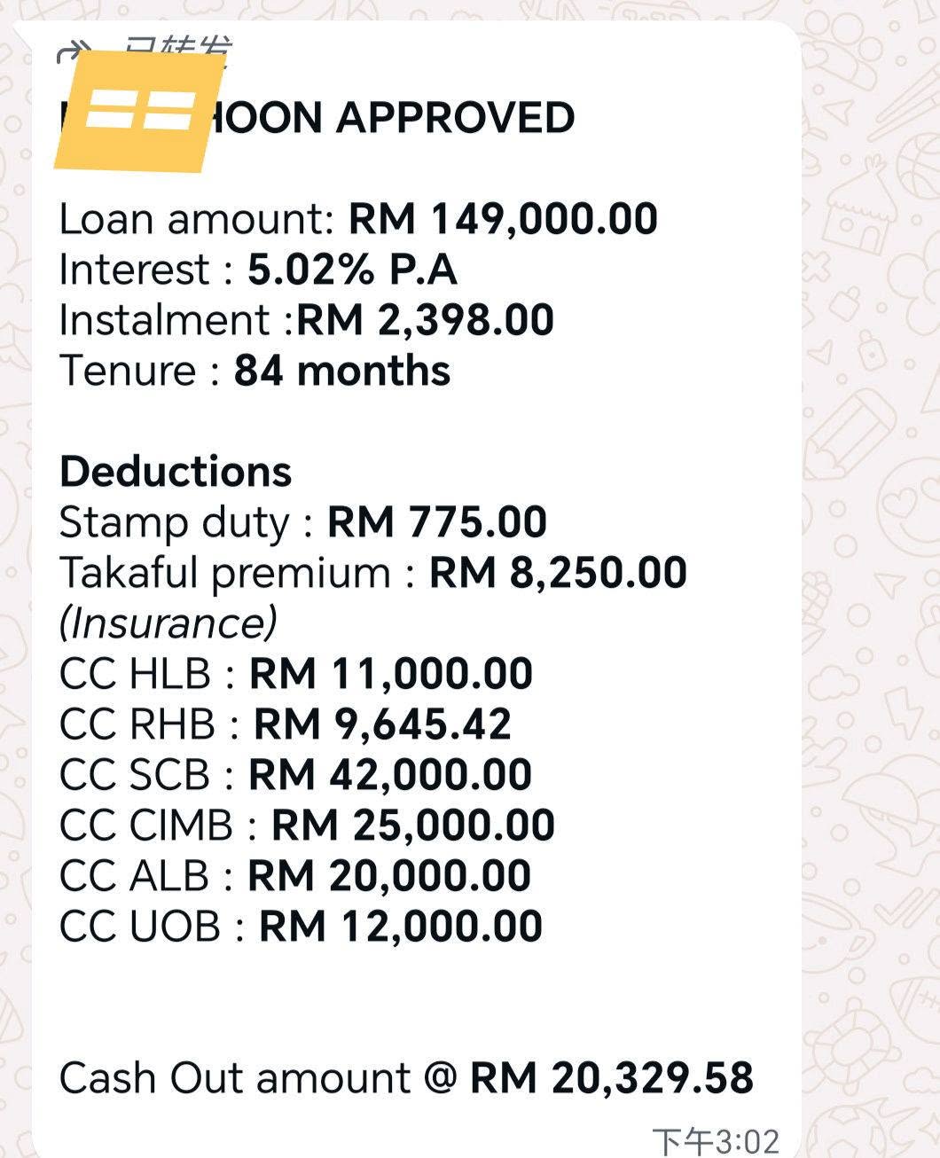 RM149,000 · 贷款批核记录，原始截图